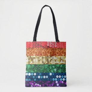 sequin pride flag tote bag purse