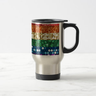sequin pride flag travel mug