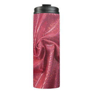 Sequin sparkle glitter look pink red thermal tumbler