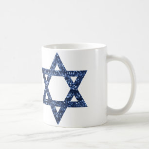 sequin star of david coffee mug