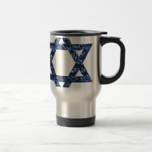 sequin star of david travel mug