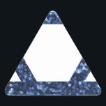 sequin star of david triangle sticker<br><div class="desc">"star of david", passover, purim, "rosh hoshanah", jewish, jew, , hanukkah, chanukkah, , hanukka, chanukka, hannukah, channukah, hannuka, channuka glitter, sequins, hebrew holidays, "navy blue" glittery glittering white blank minimalist judaism</div>