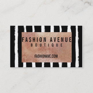 Sequin & Stripe Business Card- Rose Gold Card
