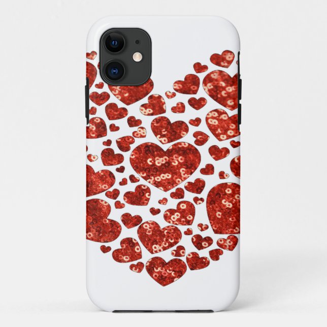 sequin valentines day heart Case-Mate iPhone case (Back)