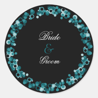 Sequinned Wedding Sticker :: Teal