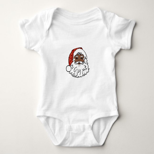 sequins black santa claus baby bodysuit (Front)