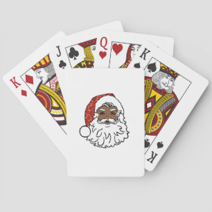 sequins black santa claus playing cards