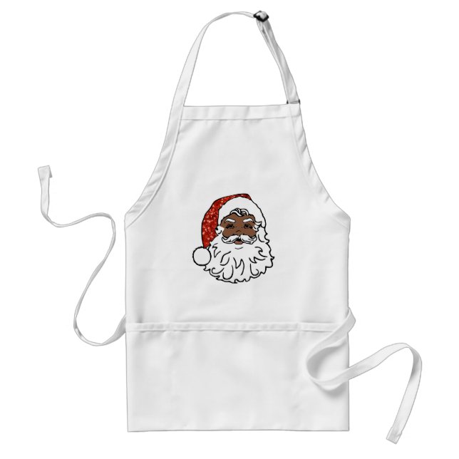 sequins black santa claus standard apron (Front)
