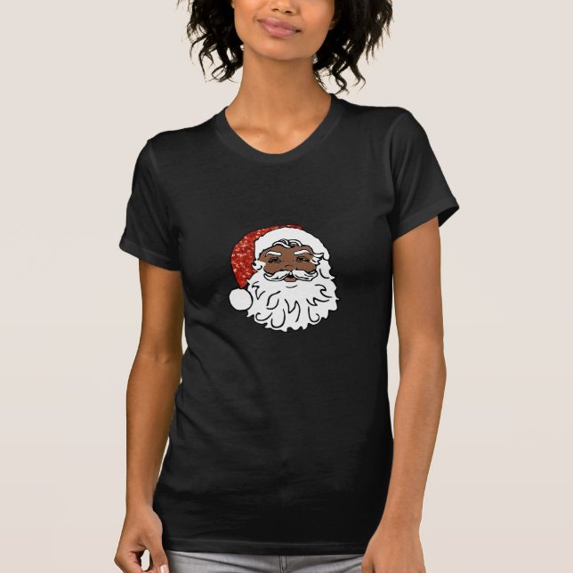 sequins black santa claus T-Shirt (Front)