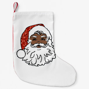 sequins black santa claus xmas christmas stocking