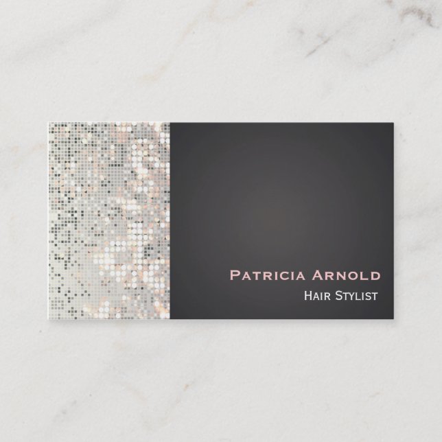 Sequins Glitter Glam Glitzy Black Business Card (Front)