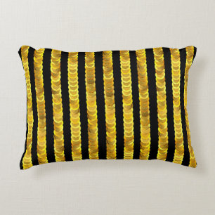 Sequins pattern, beads, rhinestones, 3D fashion. Decorative Cushion