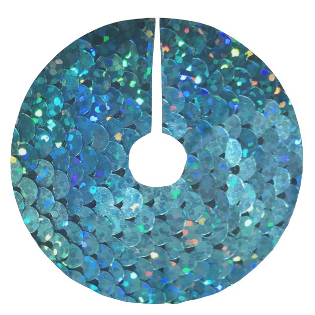 Sequins Sparkle: Macro Abstract Background Brushed Polyester Tree Skirt (Front)