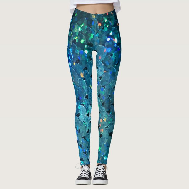 Sequins Sparkle: Macro Abstract Background Leggings (Front)
