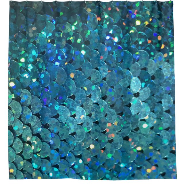 Sequins Sparkle: Macro Abstract Background Shower Curtain (Front)