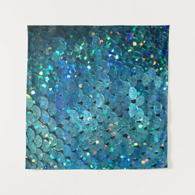 Sequins Sparkle: Macro Abstract Background Tapestry (Front)