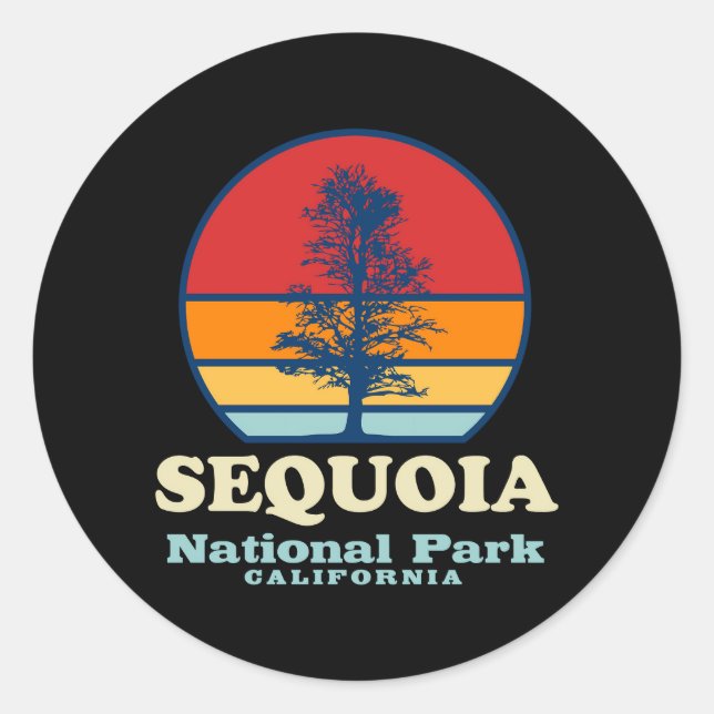 Sequoia California National Park Classic Round Sticker (Front)