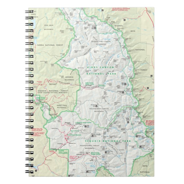 Sequoia/Kings Canyon map notebook (Front)