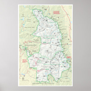 Sequoia & Kings Canyon map poster