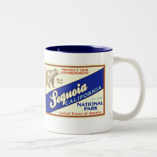 Sequoia National Park (Black Bear) Two-Tone Coffee Mug (Right)