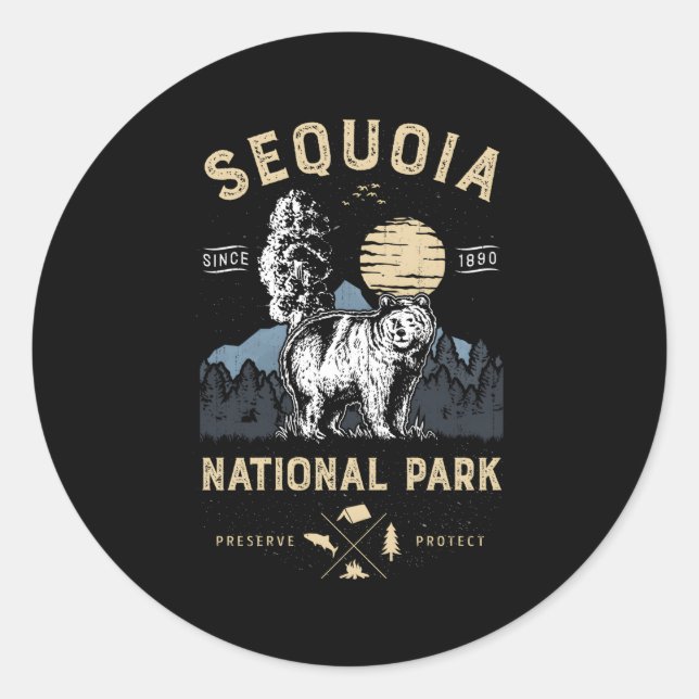 Sequoia National Park California Classic Round Sticker (Front)