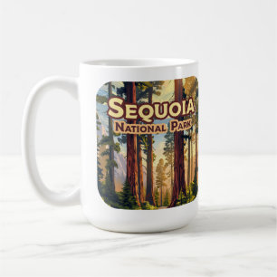 Sequoia National Park California Tree Retro Coffee Mug