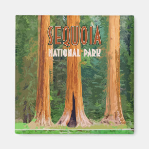 Sequoia National Park California Vintage Magnet