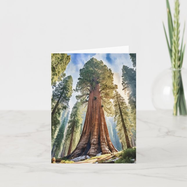 Sequoia National Park California Watercolor Card (Front)