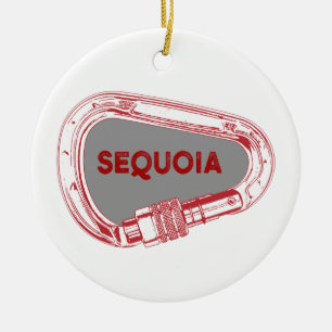 Sequoia National Park Climbing Carabiner Ceramic Tree Decoration