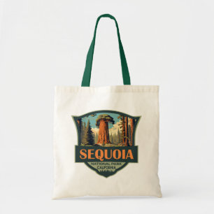 Sequoia National Park Illustration Retro Tote Bag