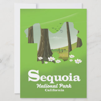Sequoia National Park map travel poster Invitation