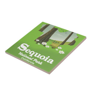 Sequoia National Park map travel poster Tile