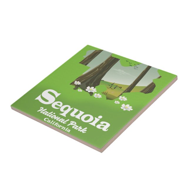 Sequoia National Park map travel poster Tile (Side)