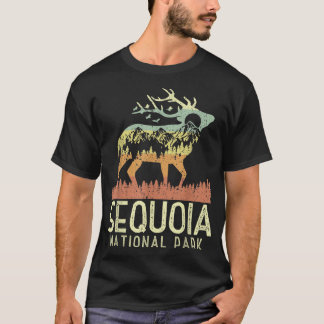 Sequoia National Park Retro Mountain Vintage Elk G T-Shirt