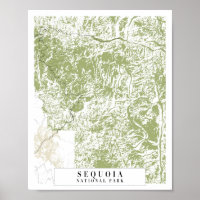 Sequoia National Park Retro Street Map