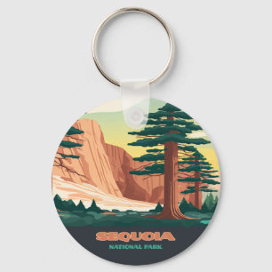 Sequoia National Park Trees Mountains Key Ring