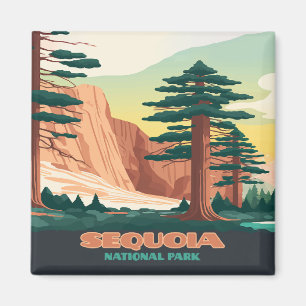 Sequoia National Park Trees Mountains Magnet