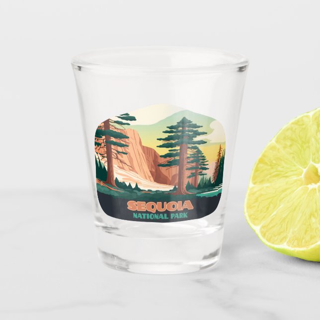 Sequoia National Park Trees Mountains Shot Glass (Front)