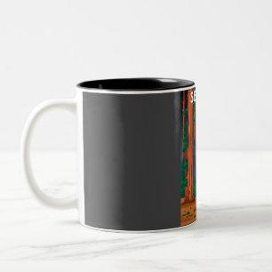 Sequoia National Park Vintage Minimal Travel Poste Two-Tone Coffee Mug