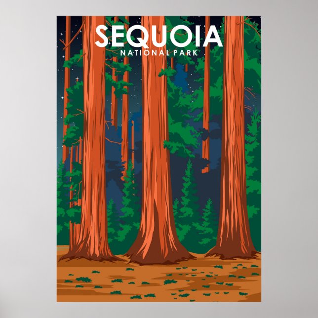 Sequoia National Park Vintage Travel Poster (Front)