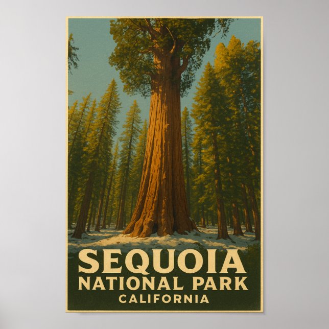 Sequoia National Park Vintage Travel Poster  (Front)