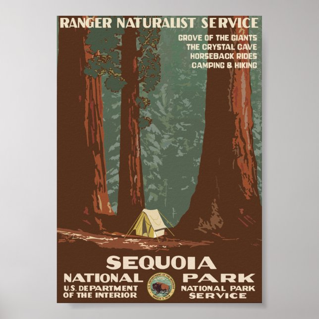 Sequoia National Park Vintage Travel Poster (Front)