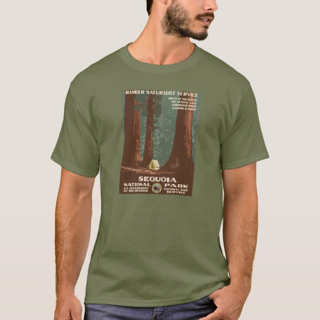 Sequoia National Park Vintage Travel Poster T-Shirt (Front)
