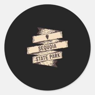Sequoia State Park Nevada Nv Wooden Sign Vacation Classic Round Sticker