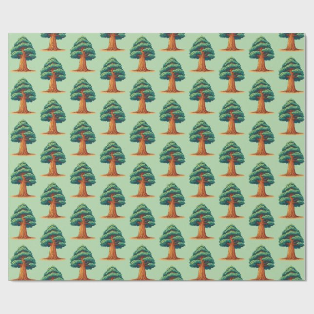 Sequoiadendron giganteum tree wrapping paper (Flat)