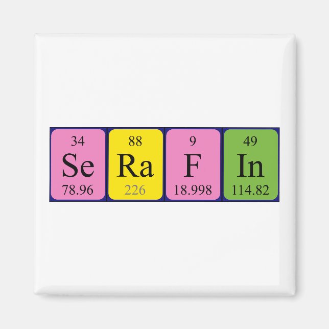 Serafin periodic table name magnet (Front)