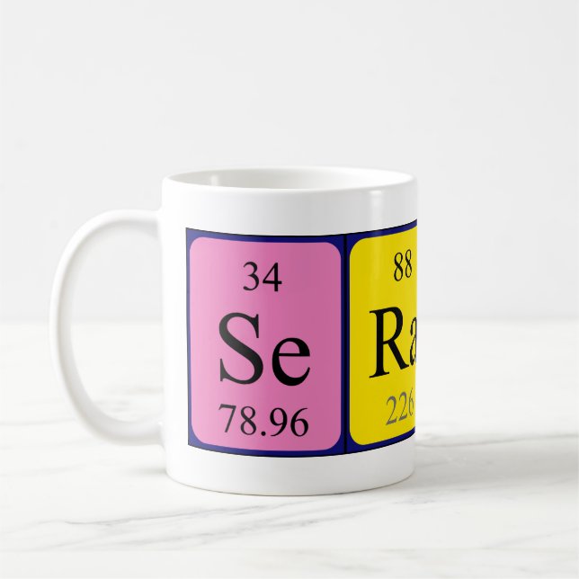 Serafin periodic table name mug (Left)