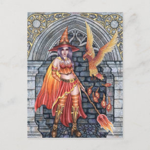 Serafina & Firenze - Fire Witch Postcard