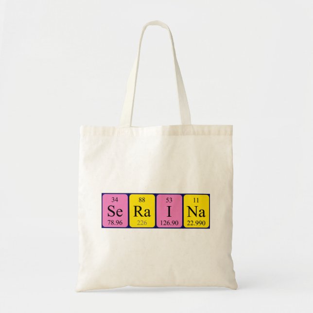 Seraina periodic table name tote bag (Front)