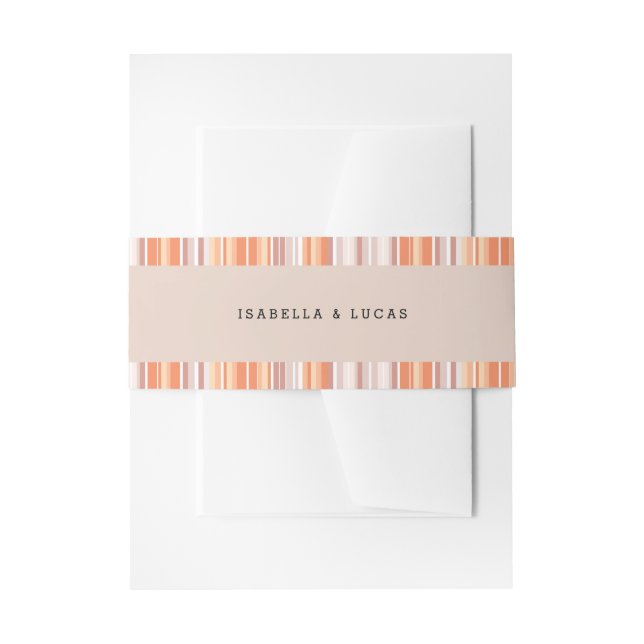 Serape  Fall Season Vertical Stripes Invitation Belly Band (Front Example)